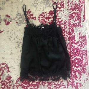 Small black lace trimmed cami